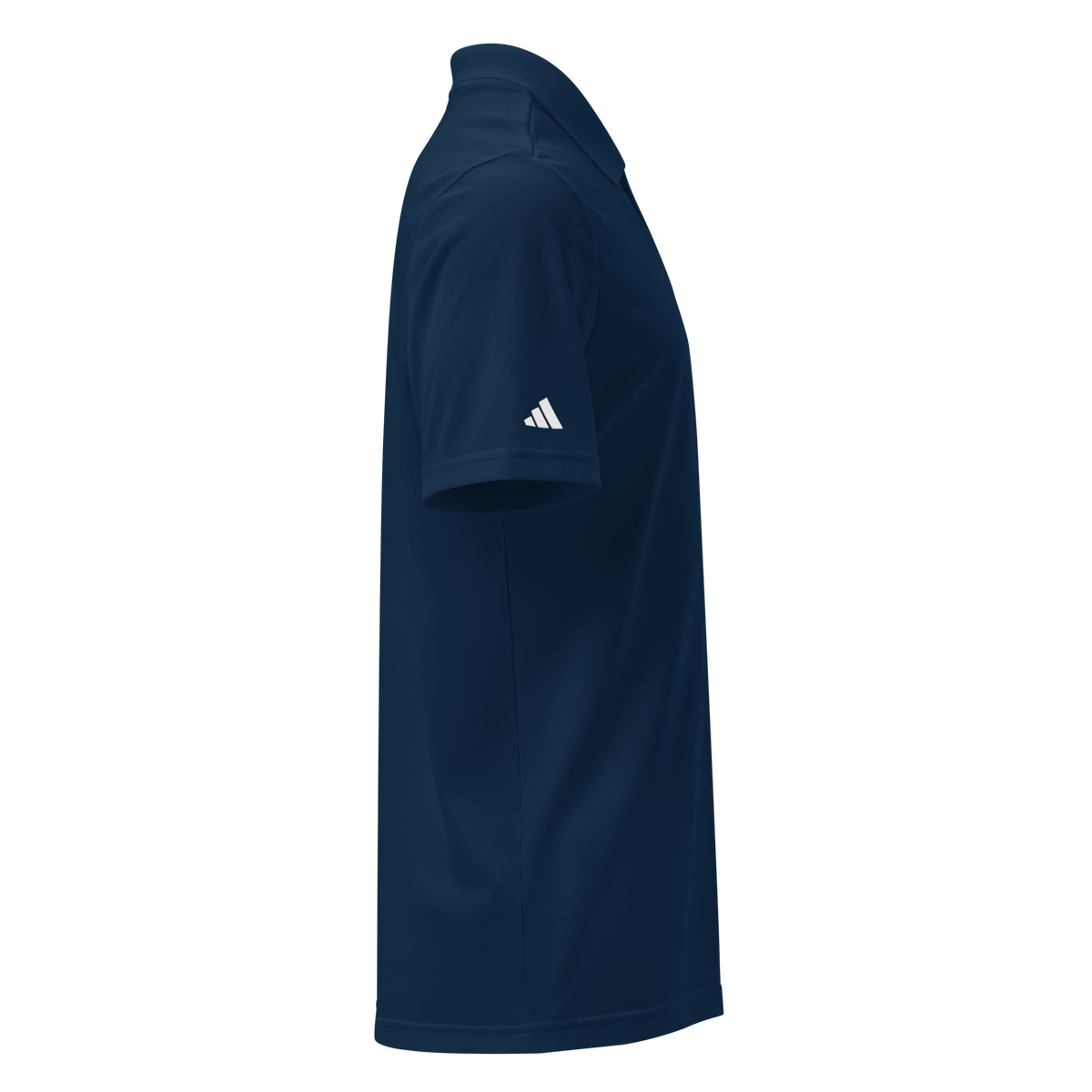 Forrest for Alabama collegiate navy Adidas sport polo, right side view