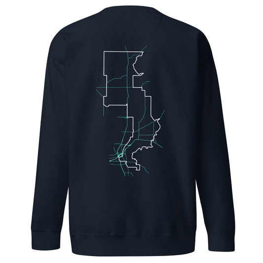 Forrest for Alabama navy premium sweatshirt, back view