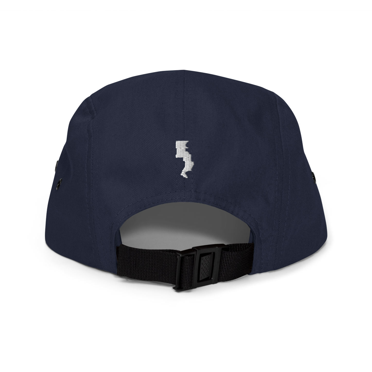 Run Forrest Run navy five-panel camp cap, back view