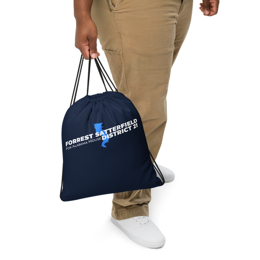 Forrest for Alabama drawstring bag, front view