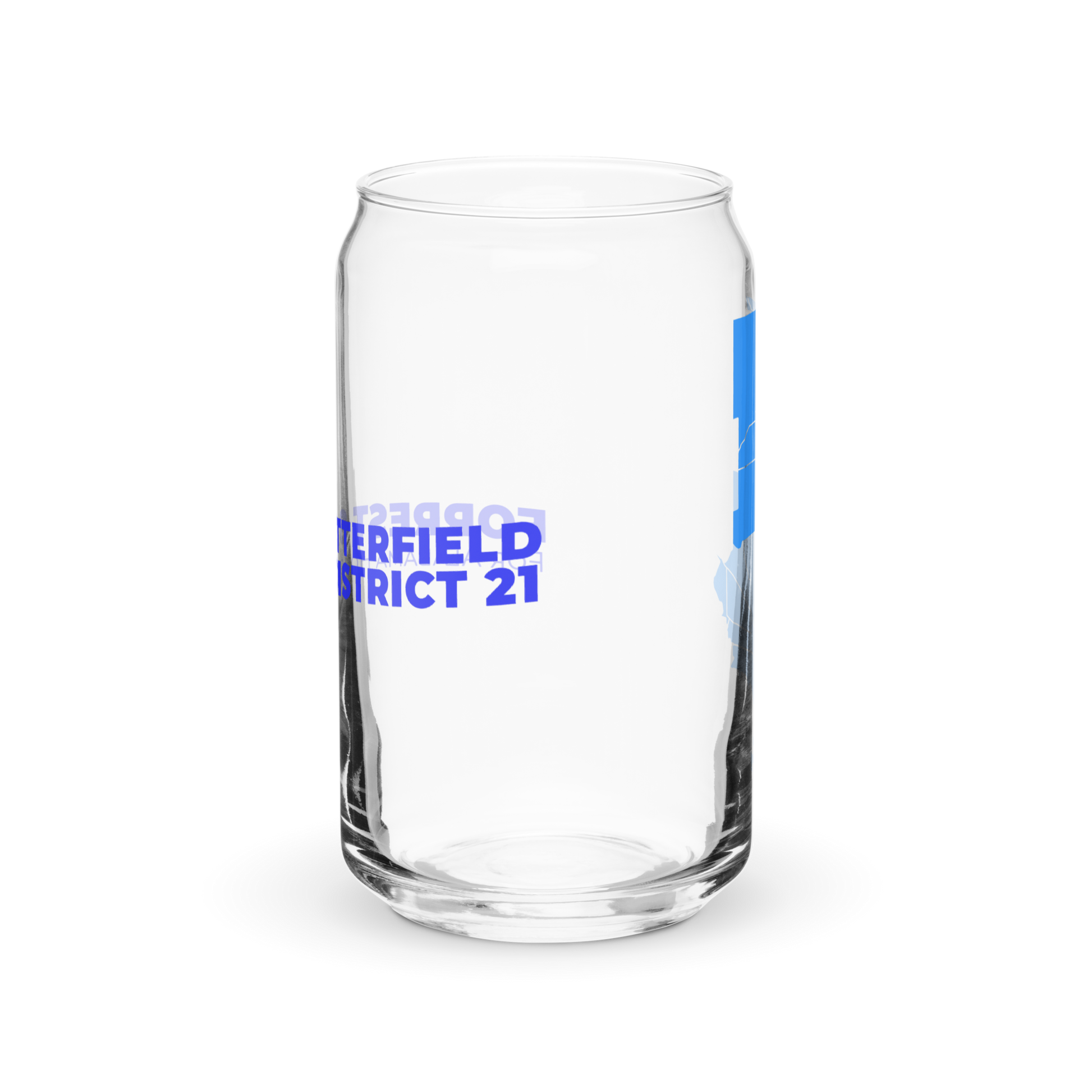 Forrest for Alabama 16 oz can-shaped glass, back view