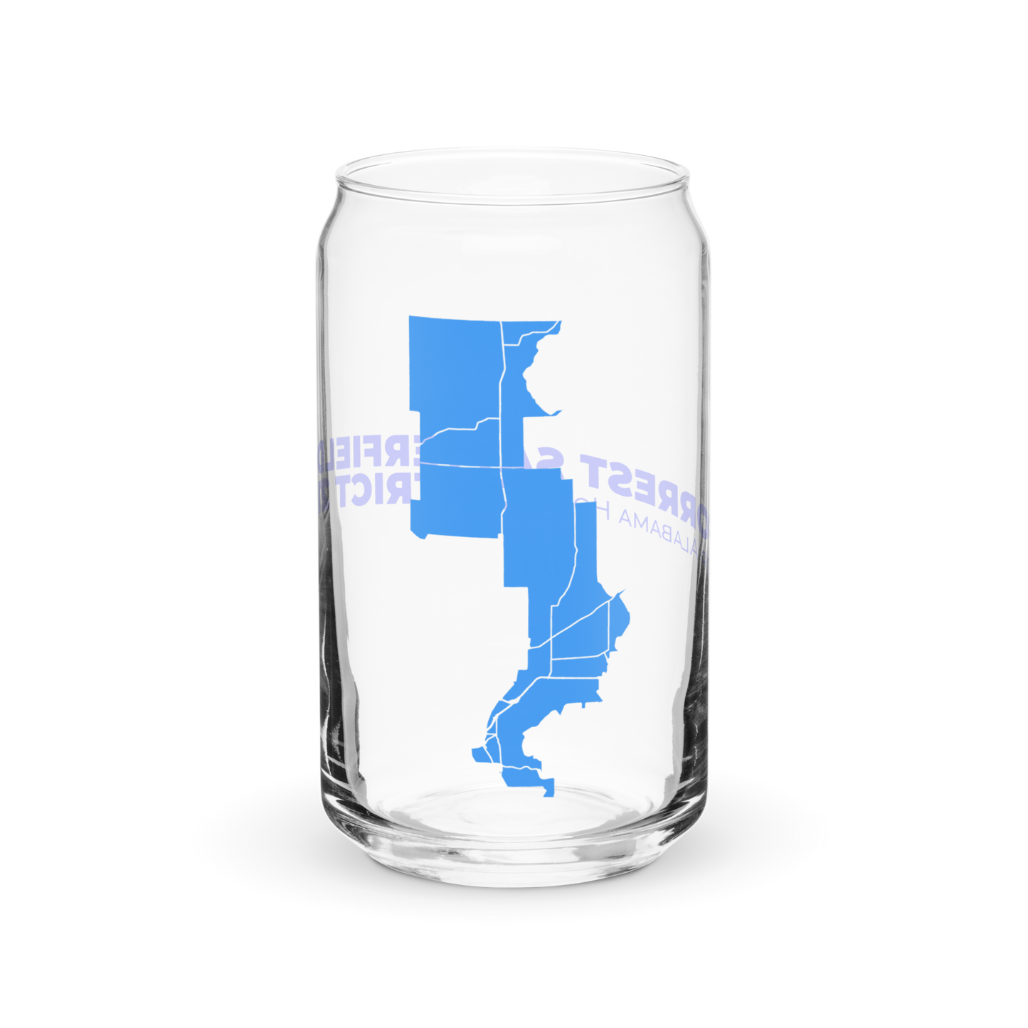 Forrest for Alabama 16 oz can-shaped glass, right view