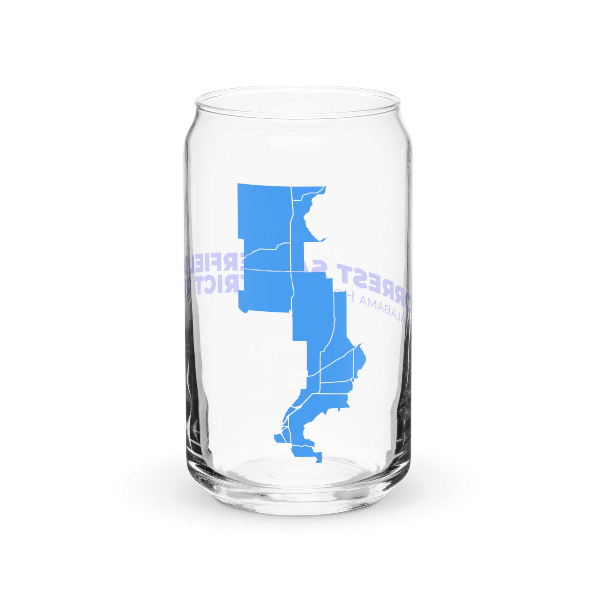 Forrest for Alabama 16 oz can-shaped glass, right view