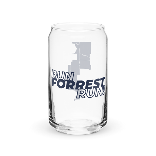 Run Forrest Run 16 oz can-shaped glass, right view