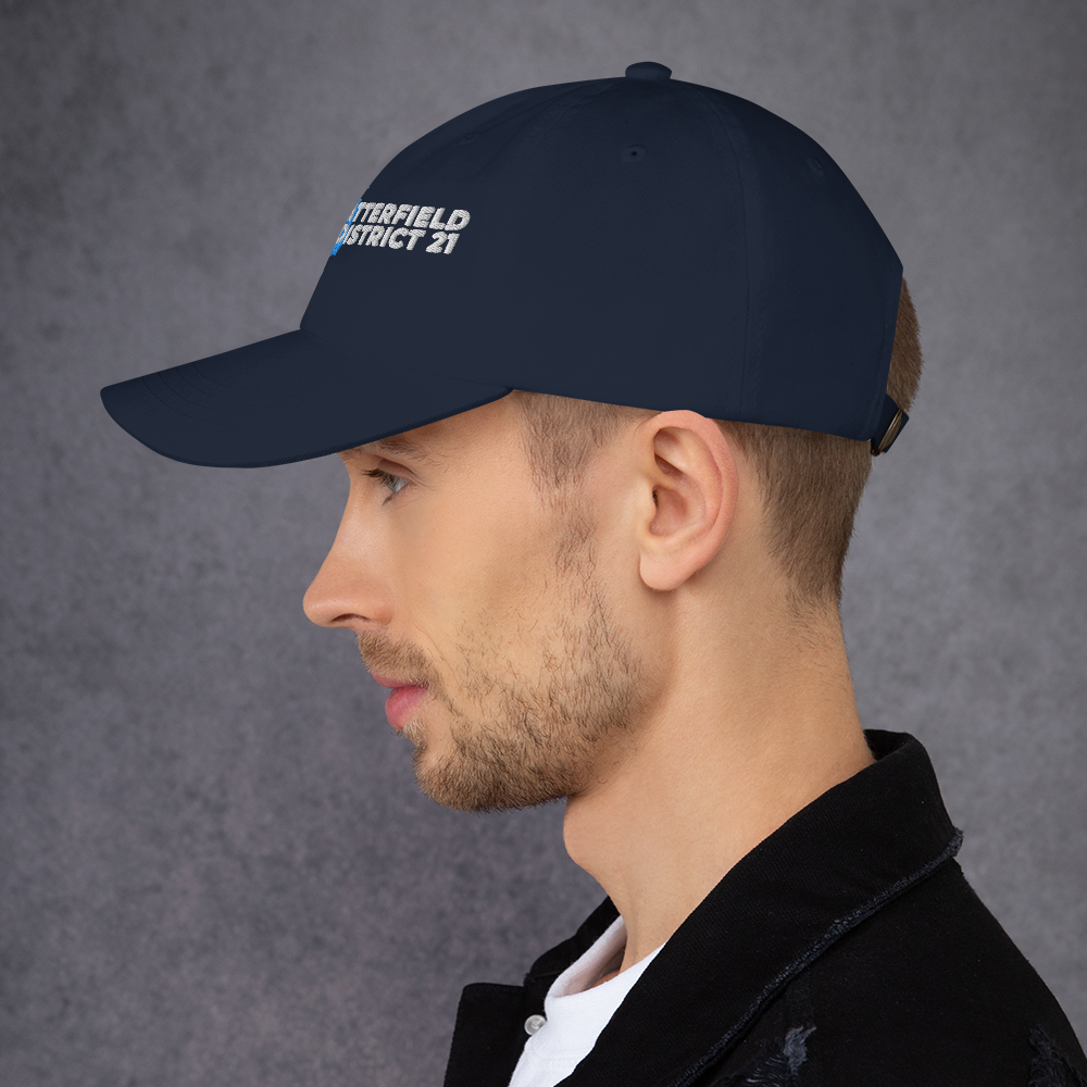 Forrest for Alabama navy dad hat, left side view