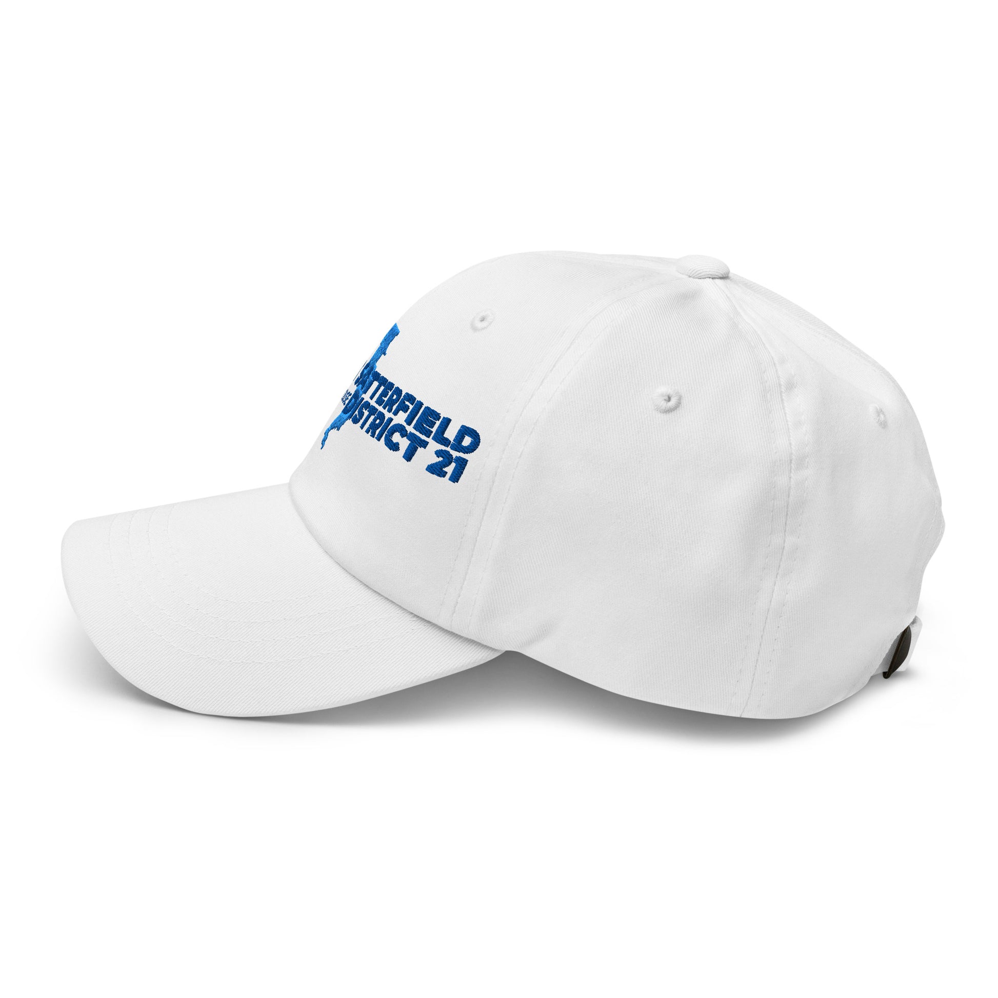 Forrest for Alabama white dad hat, left side view