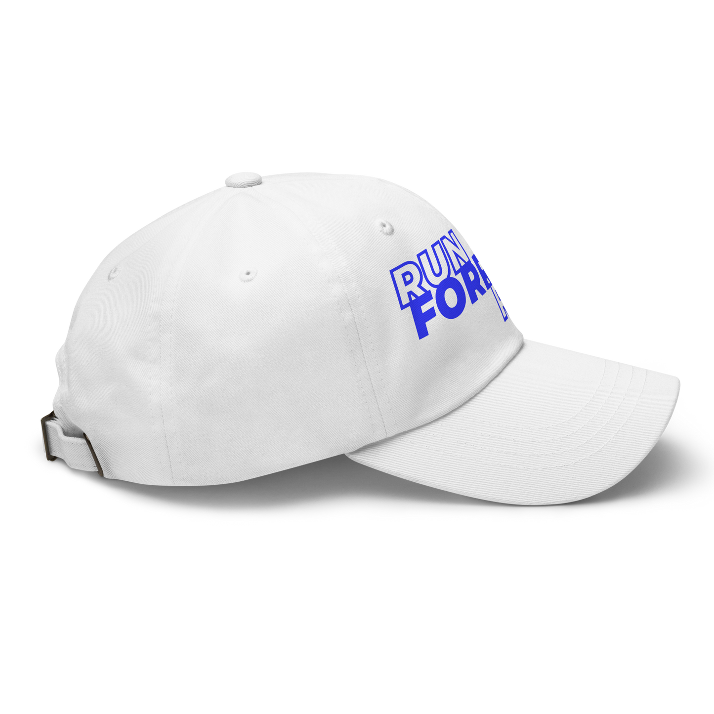 Run Forrest Run white dad hat, right side view
