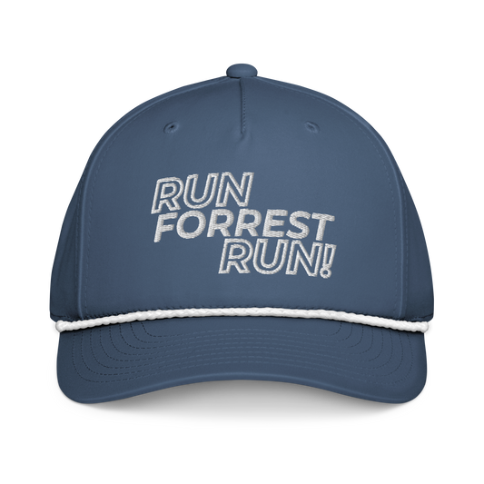 Run Forrest Run light blue rope cap, front view