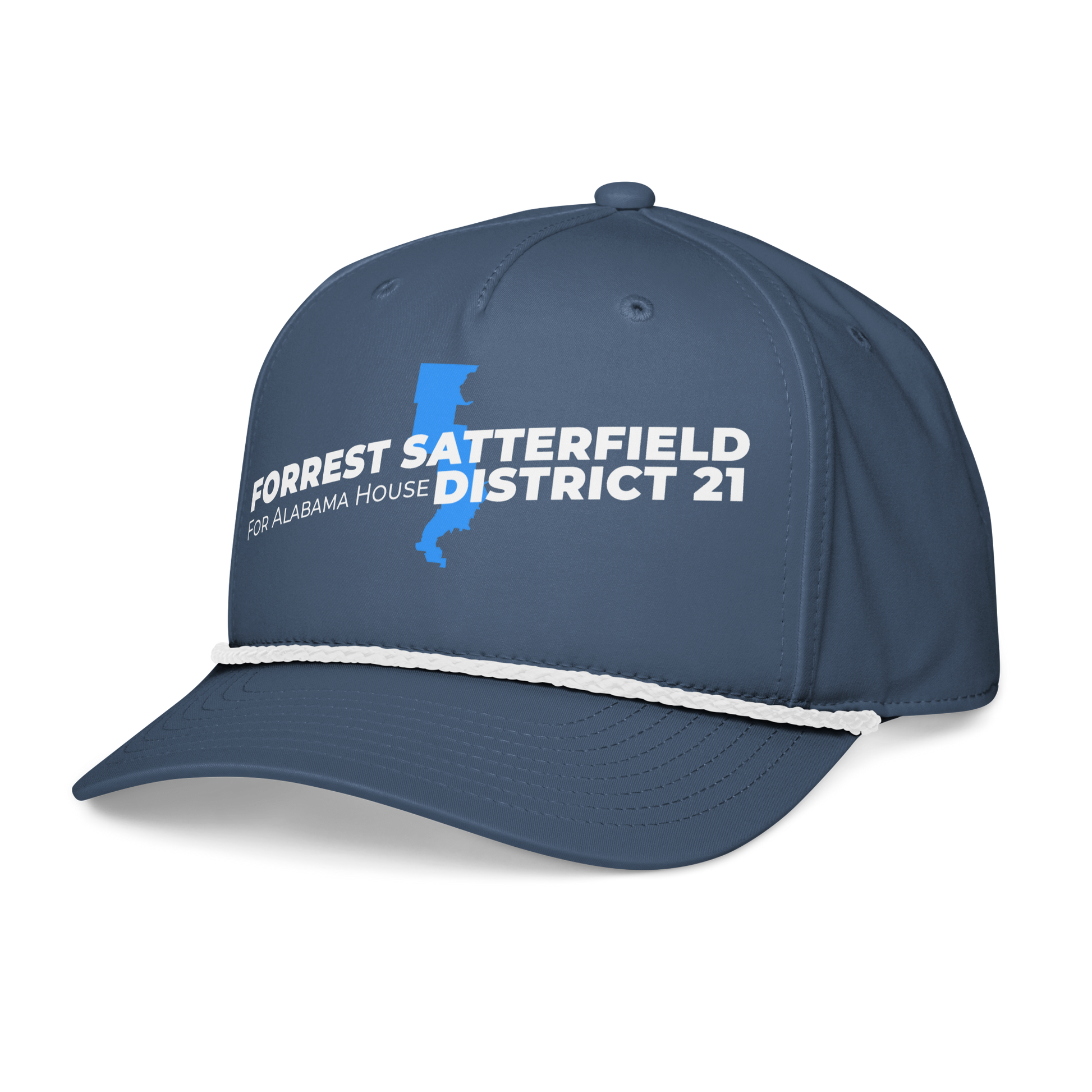 Forrest for Alabama light blue rope cap, left front view