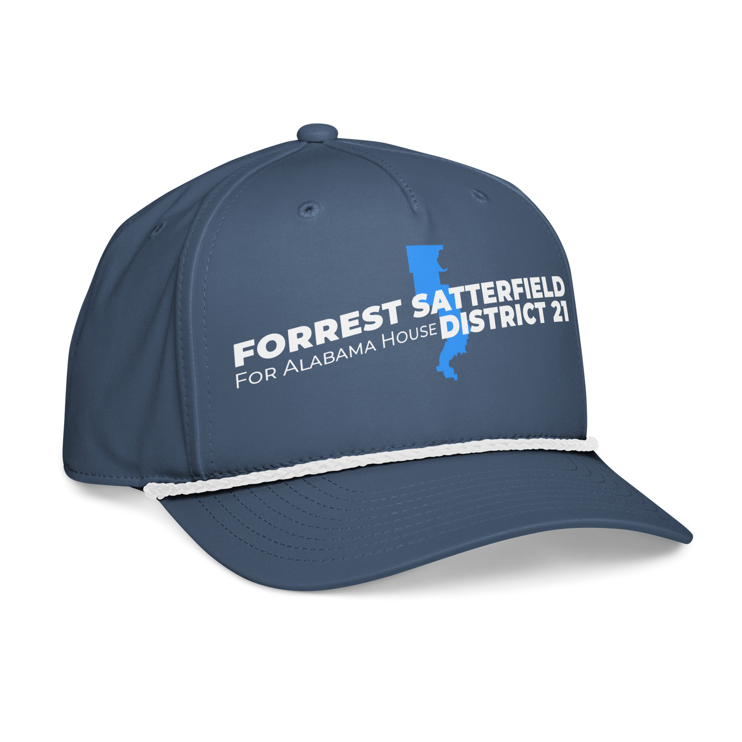 Forrest for Alabama light blue rope cap, right front view