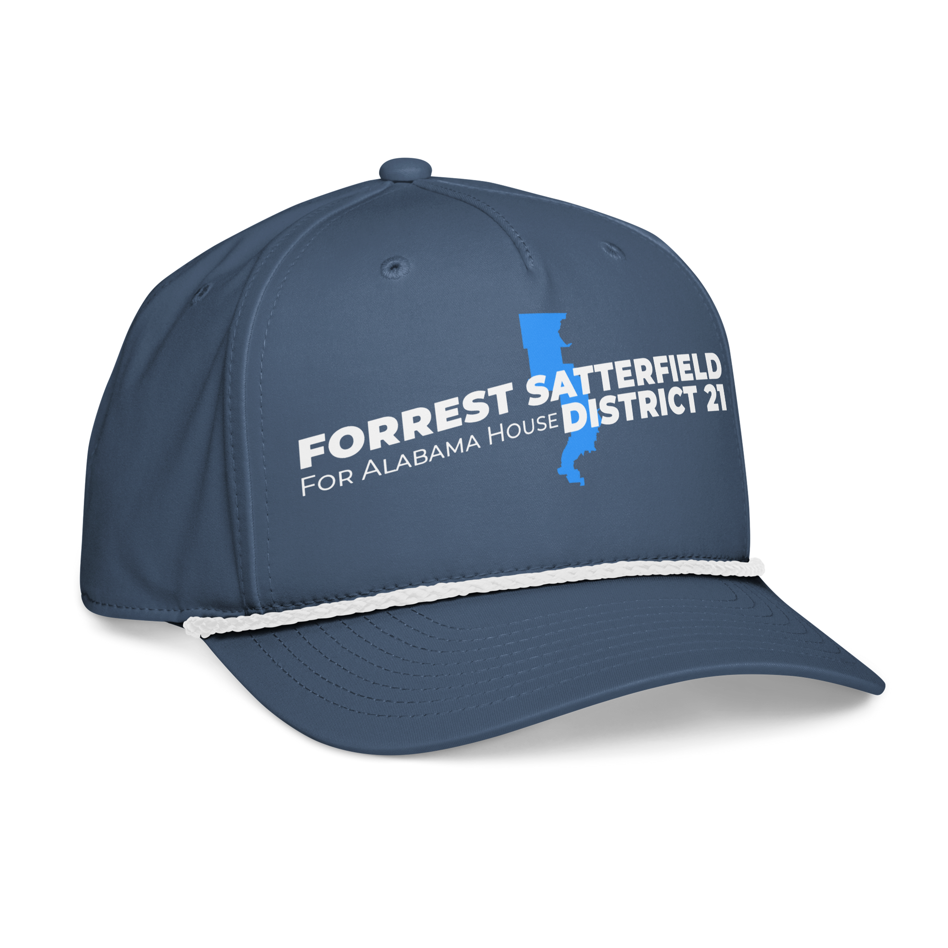 Forrest for Alabama light blue rope cap, right front view