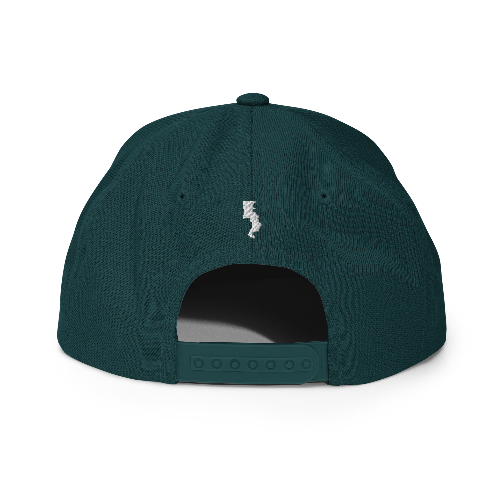 Run Forrest Run spruce green snapback hat, back view
