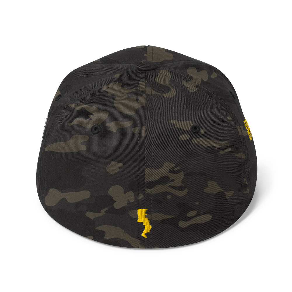 Run Forrest Run structured twill cap, Multicam Black camo, back view