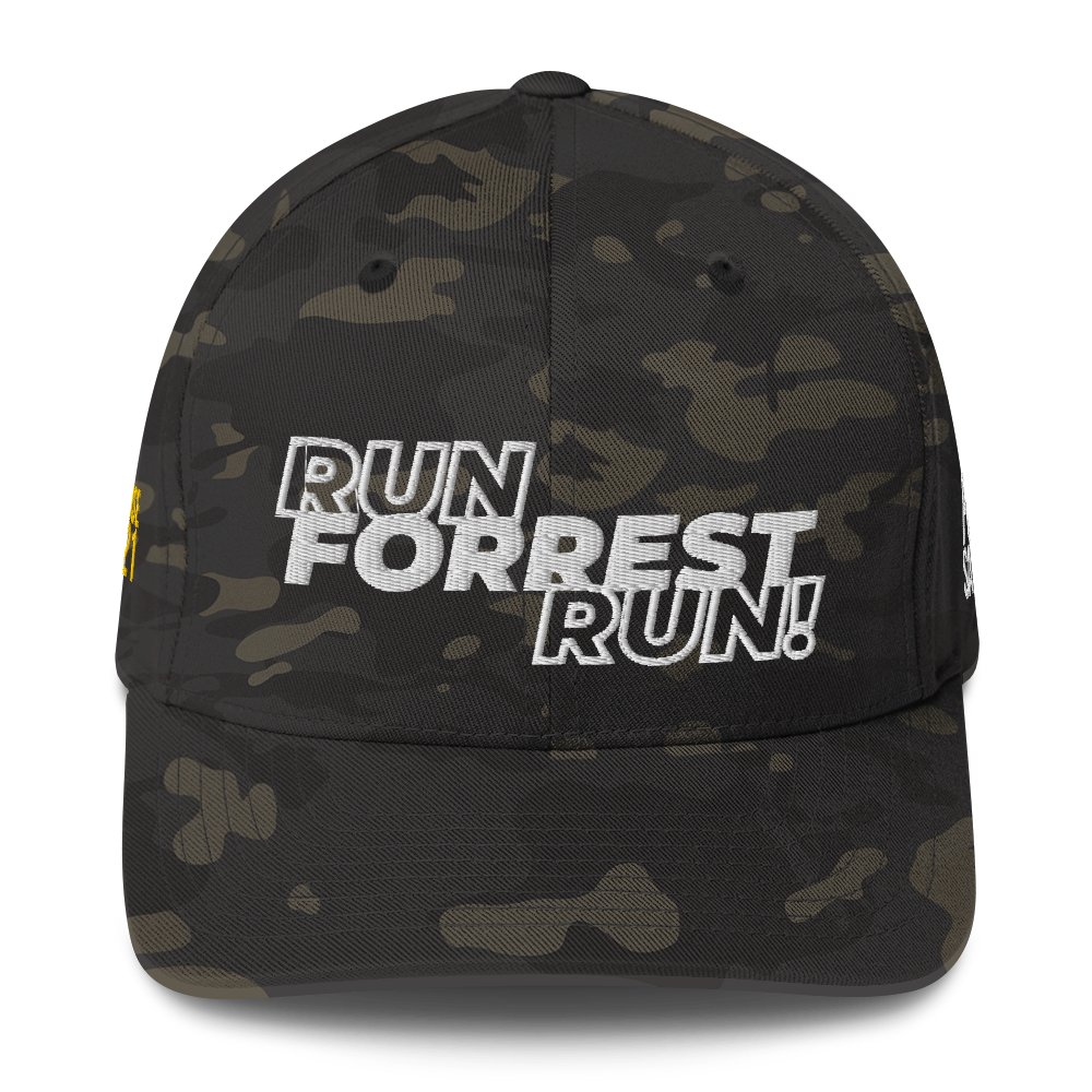 Run Forrest Run structured twill cap, Multicam Black camo, front view