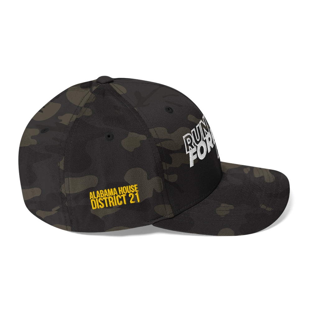 Run Forrest Run structured twill cap, Multicam Black camo, right side view