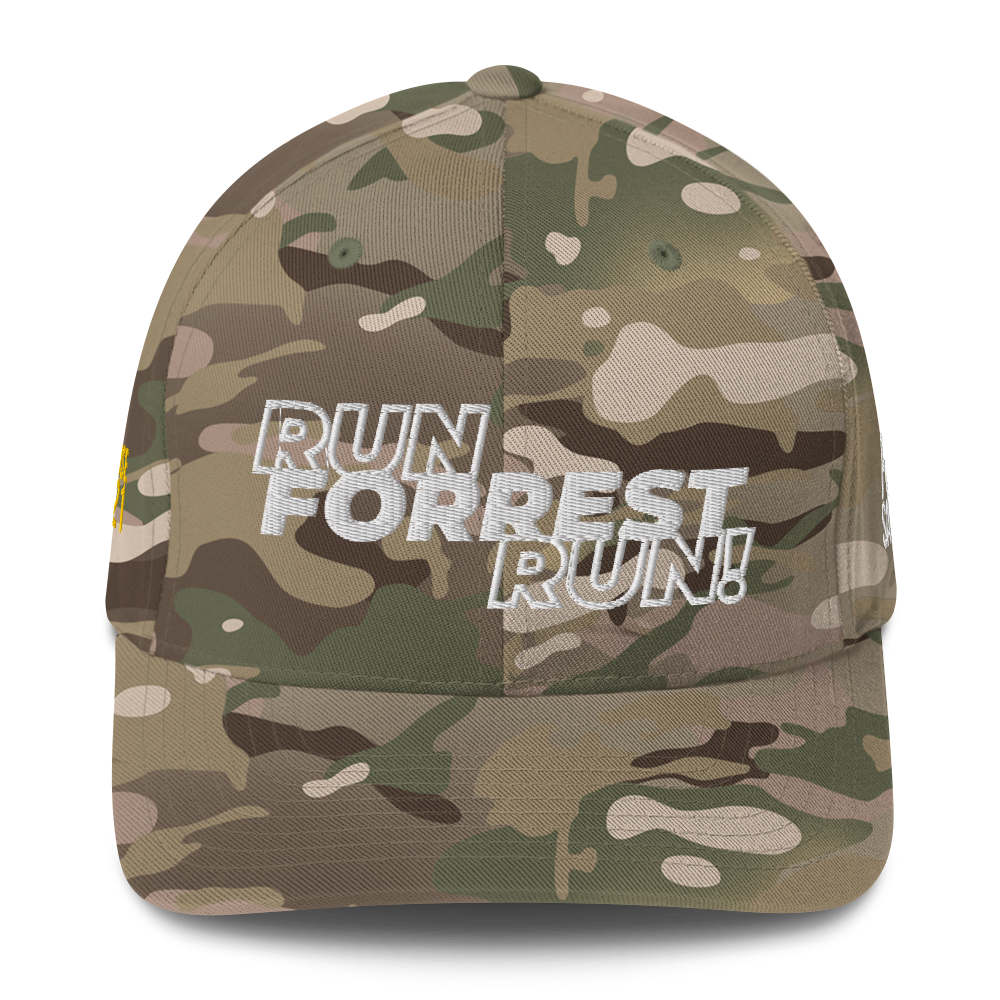 Run Forrest Run structured twill cap, Multicam Green camo, front view