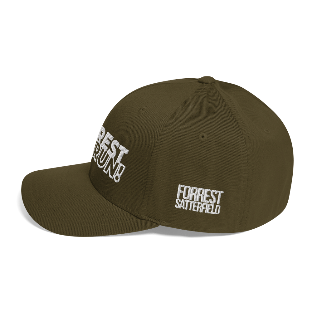 Run Forrest Run structured twill cap, olive, left side view