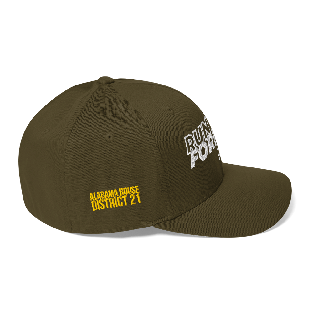 Run Forrest Run structured twill cap, olive, right side view