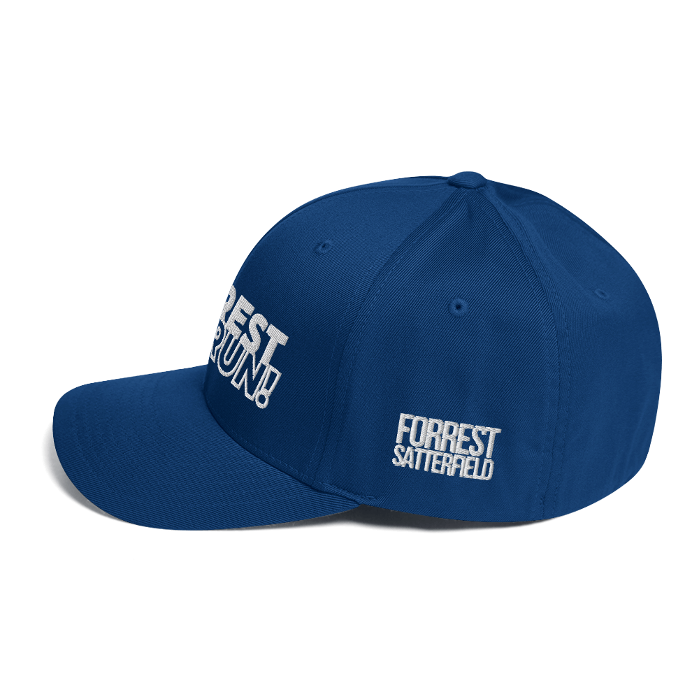 Run Forrest Run structured twill cap, royal blue, left side view