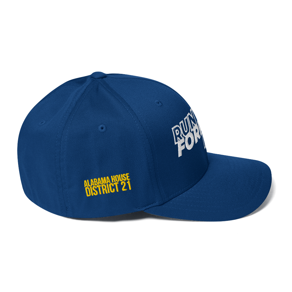 Run Forrest Run structured twill cap, royal blue, right side view