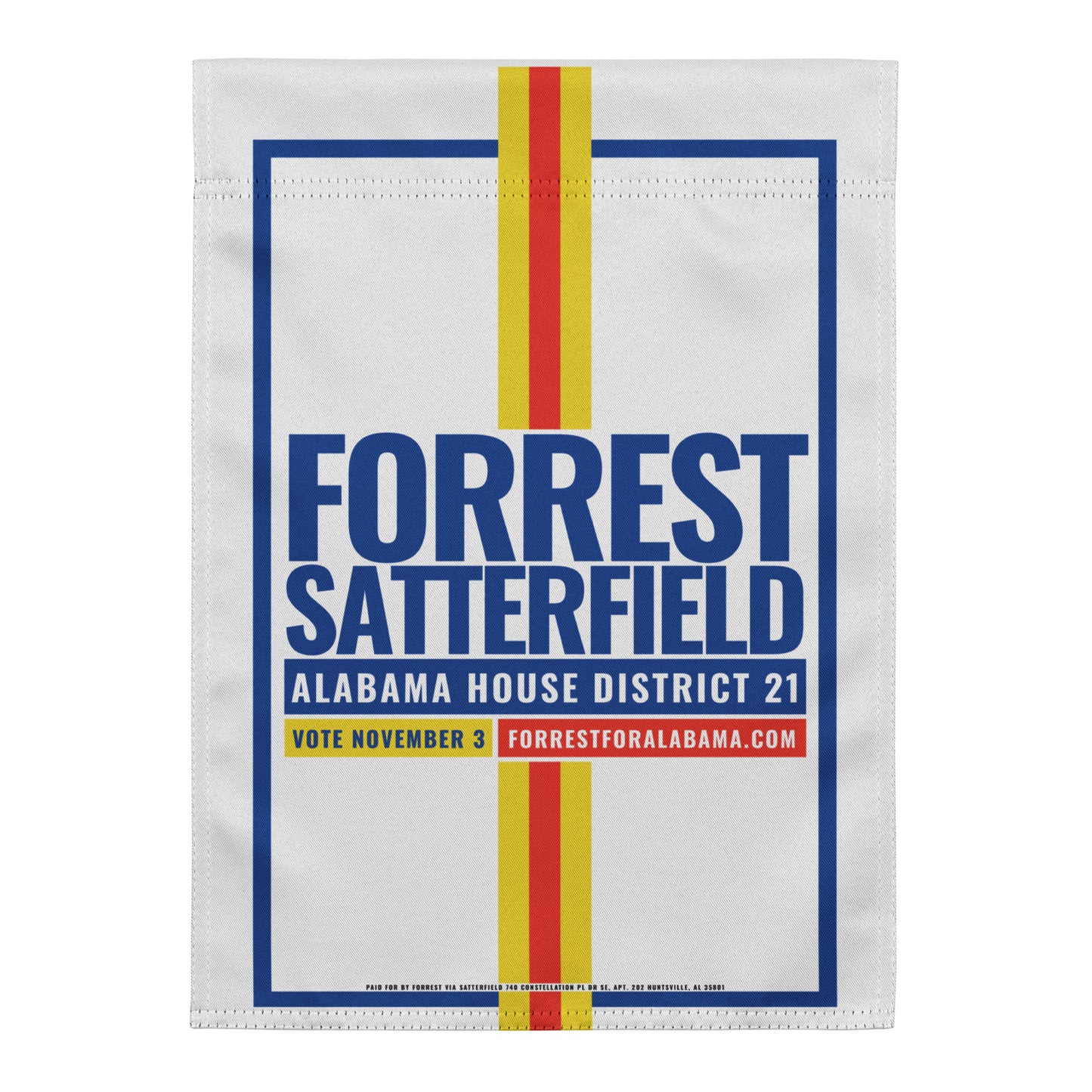 Forrest for Alabama garden flag, 12 x 17 inch, detail view