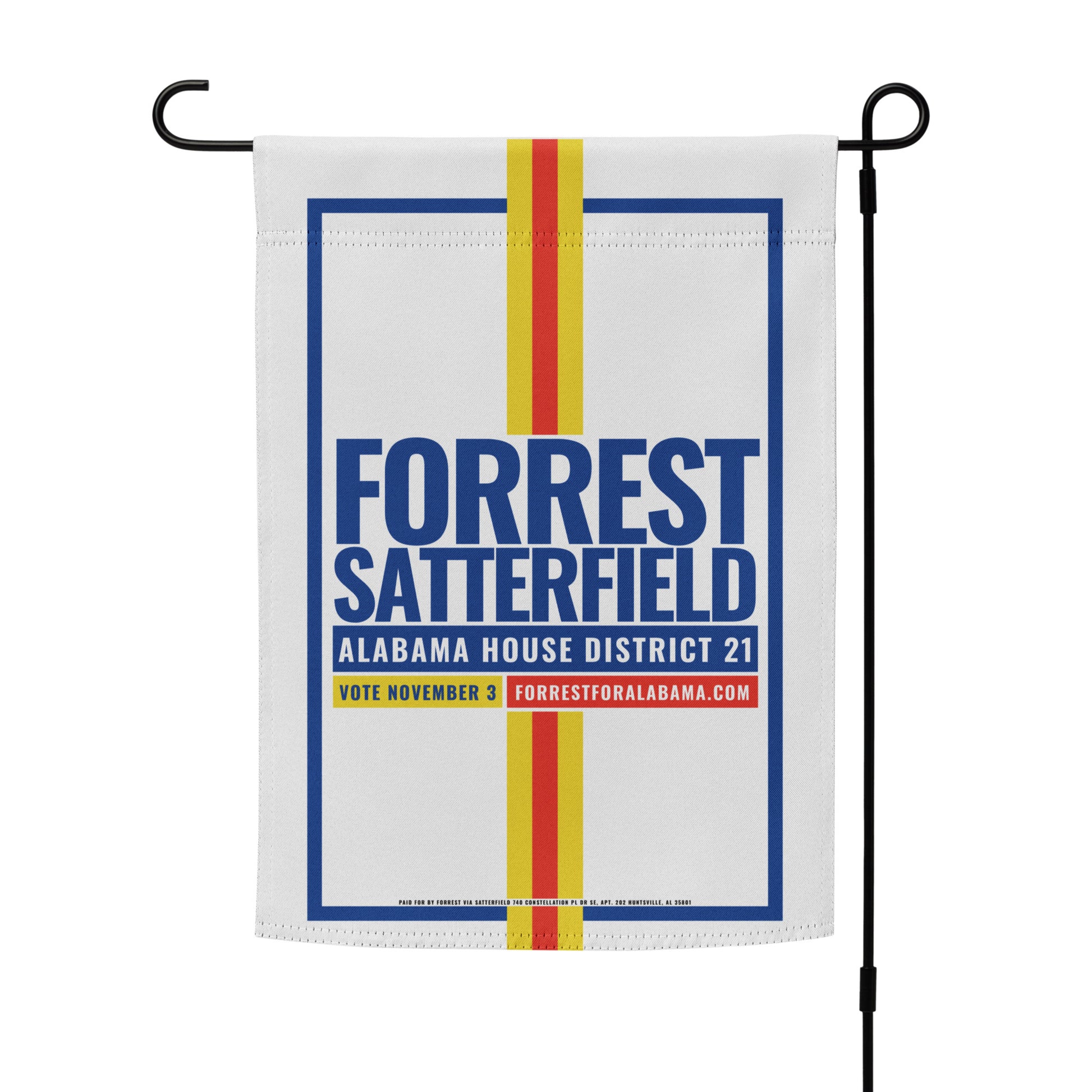 Forrest for Alabama garden flag, 12 x 17 inch, front view