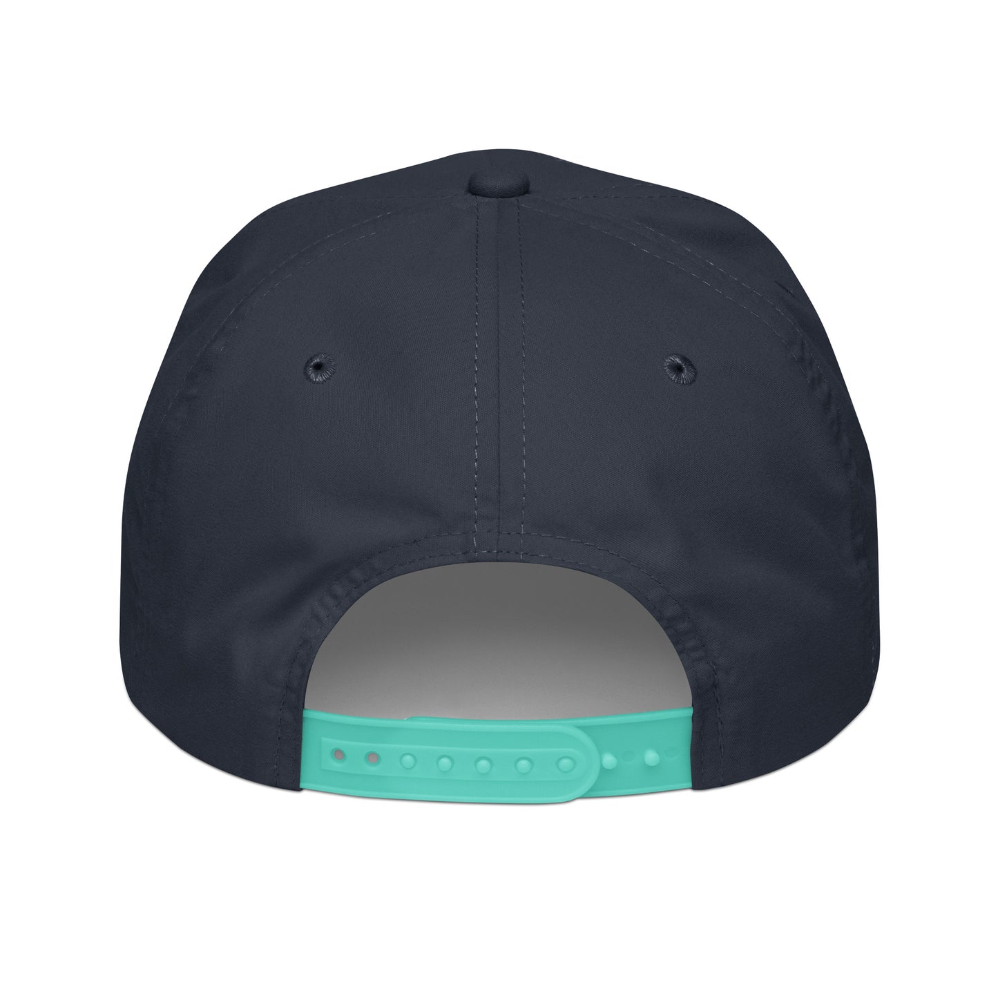Forrest for Alabama golf rope cap, navy and mint, back view