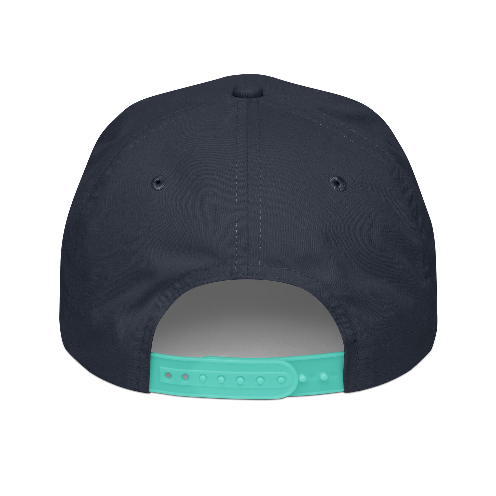 Forrest for Alabama golf rope cap, navy and mint, back view