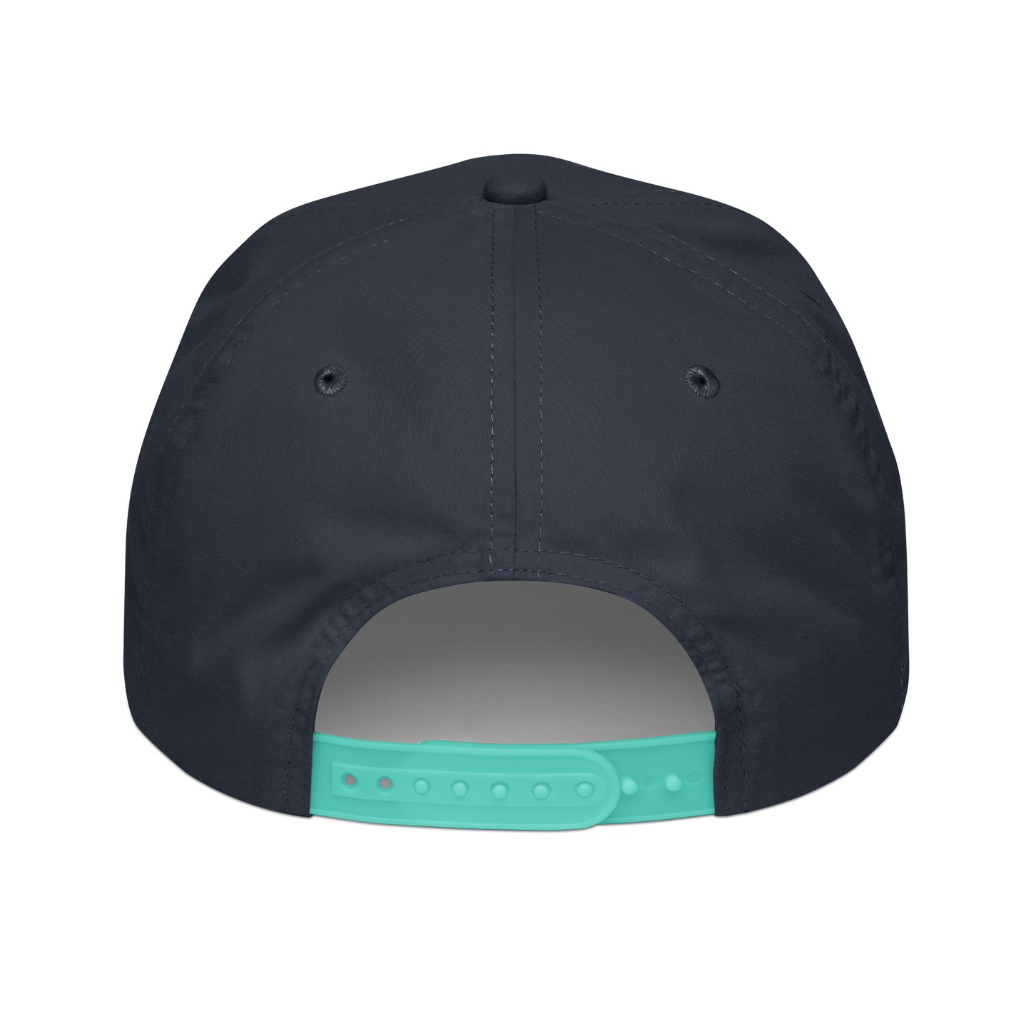 Forrest for Alabama golf rope cap, navy and mint, back view