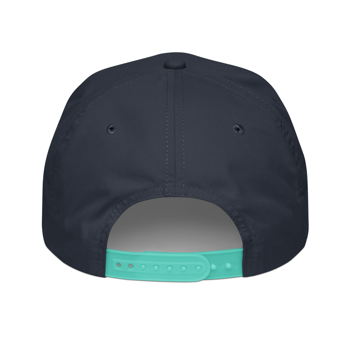 Forrest for Alabama golf rope cap, navy and mint, back view