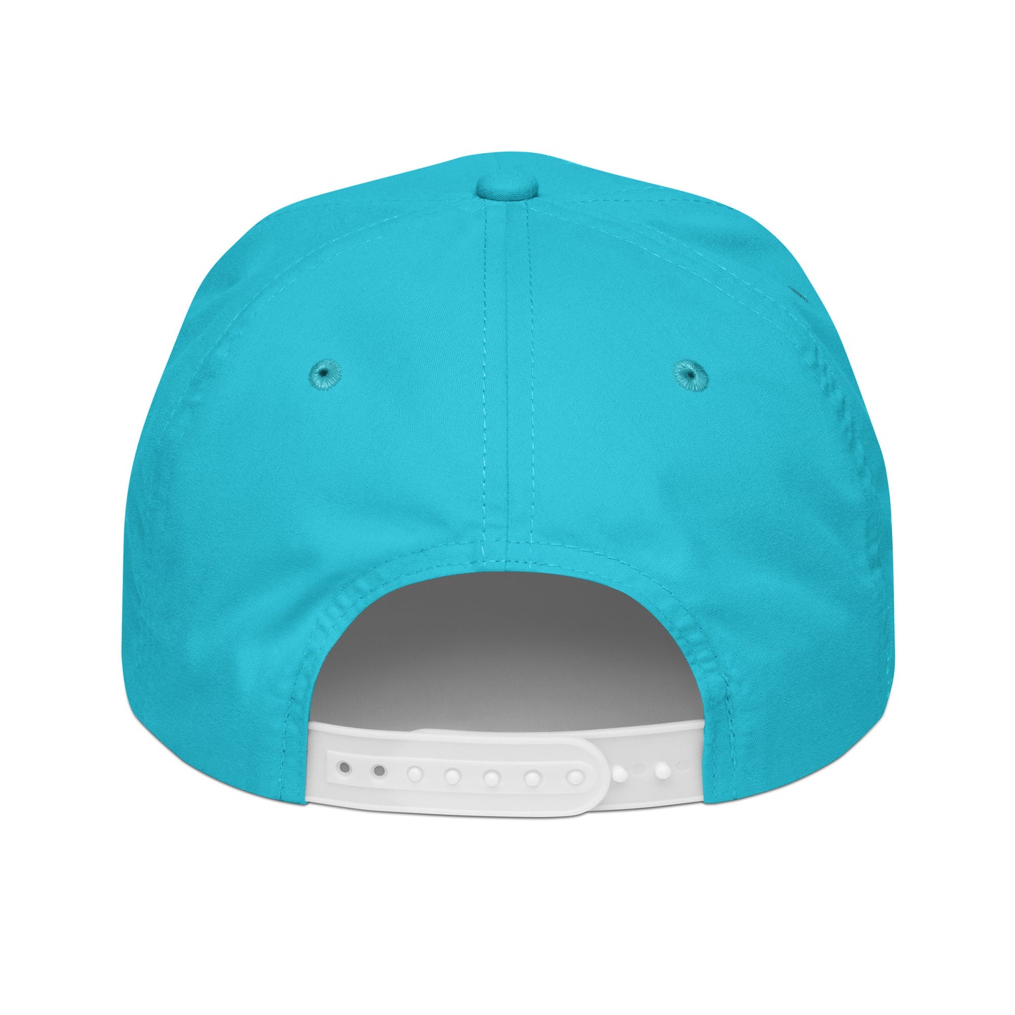 Forrest for Alabama golf rope cap, turquoise and white, back view