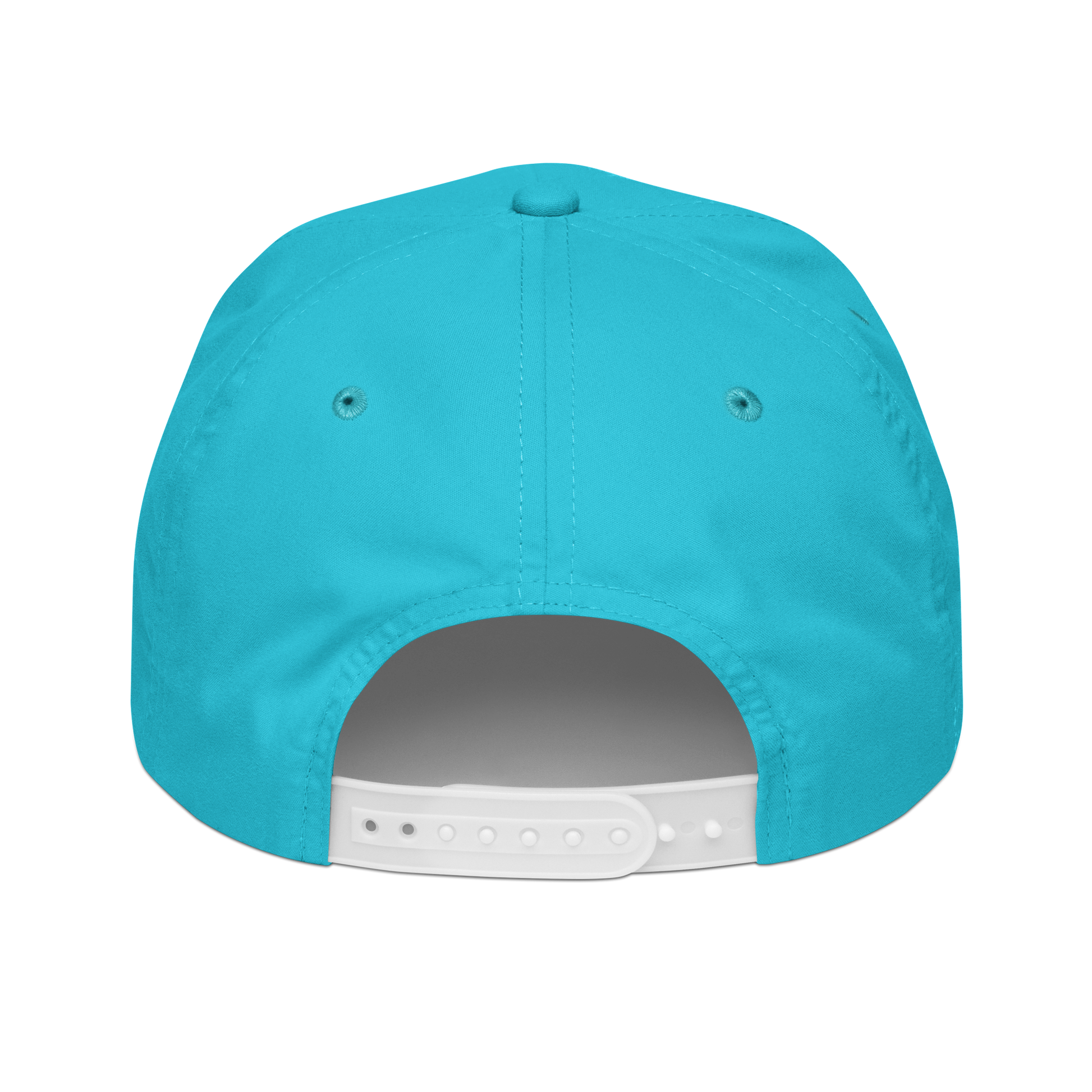 Forrest for Alabama golf rope cap, turquoise and white, back view