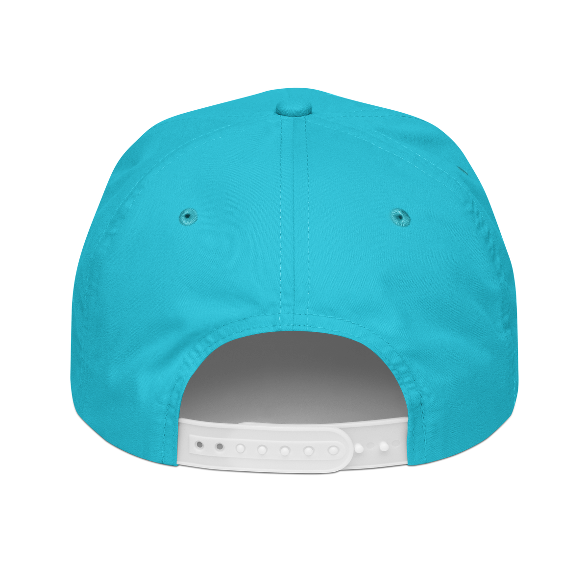 Forrest for Alabama golf rope cap, turquoise and white, back view