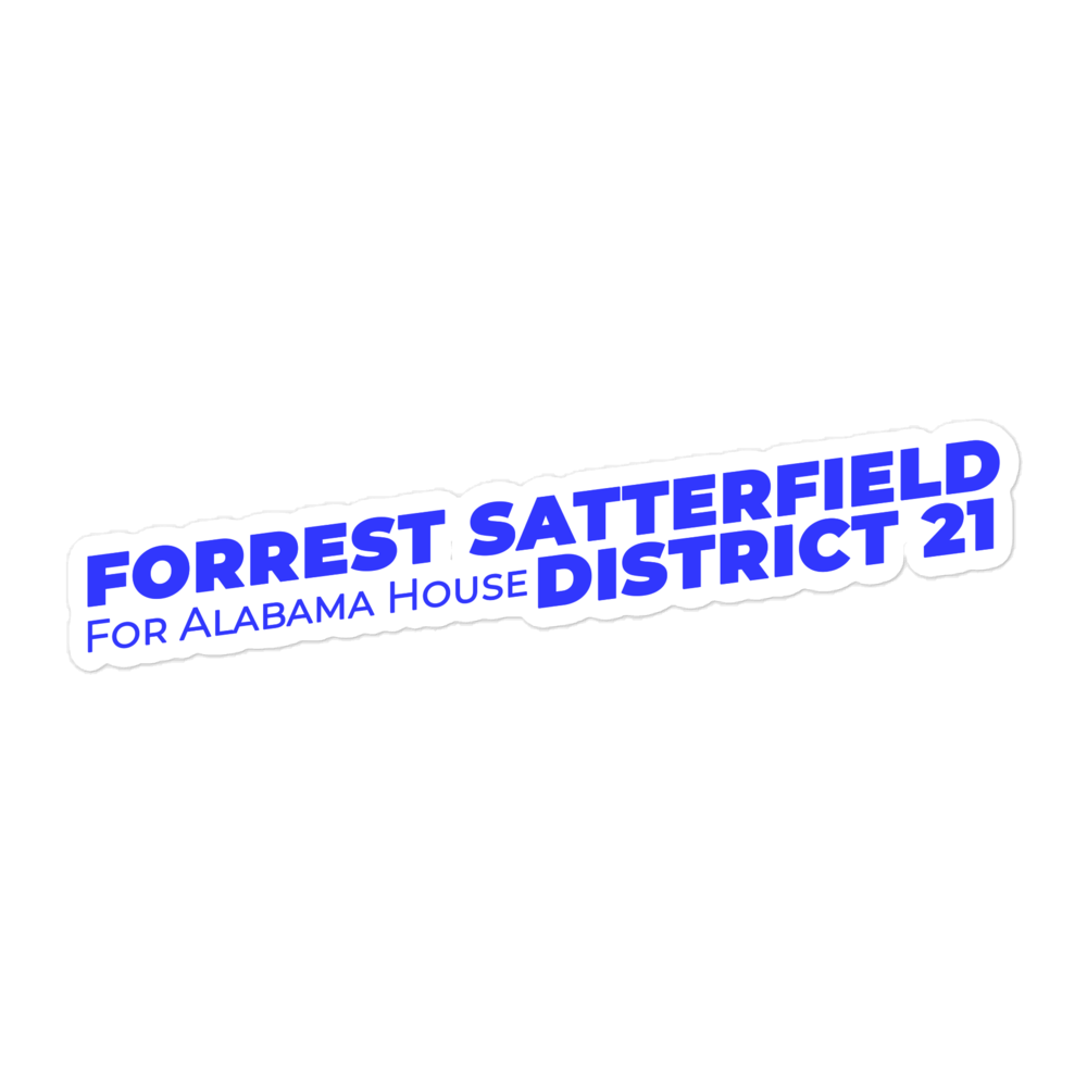 Forrest for Alabama bubble-free sticker, 5.5 x 5.5 inch