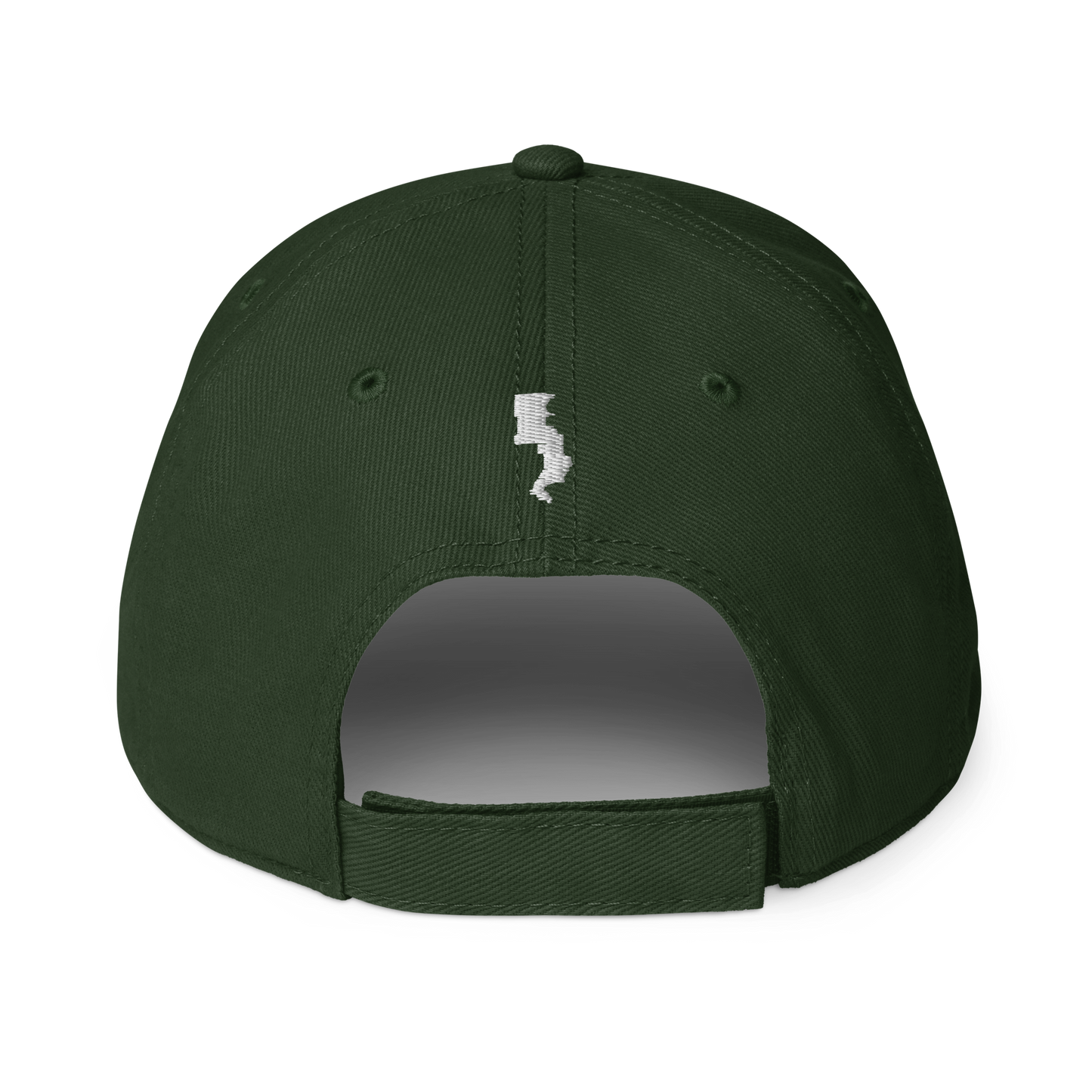 Run Forrest Run dark green low-profile baseball cap, back view