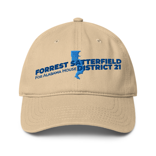 Forrest for Alabama khaki baseball cap, front view