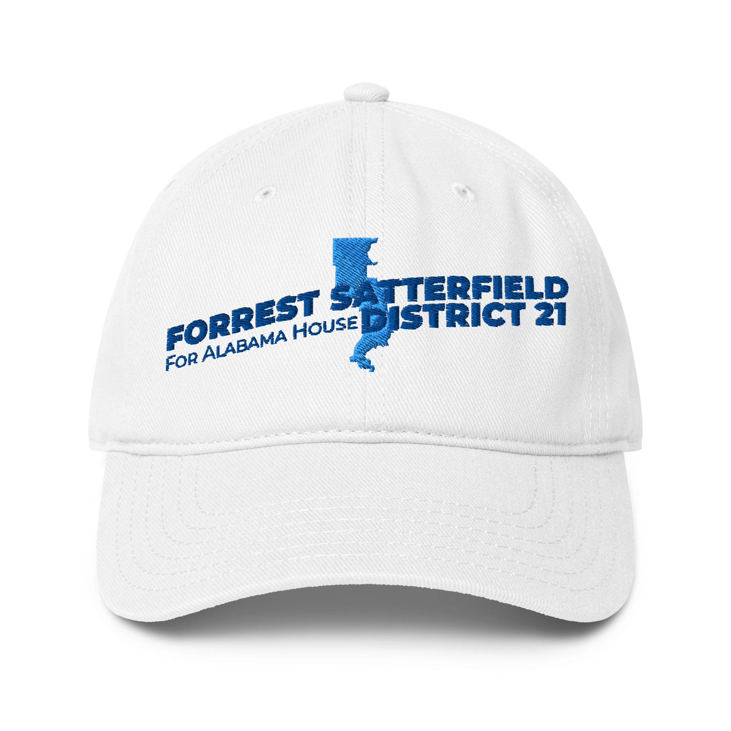 Forrest for Alabama white baseball cap, front view