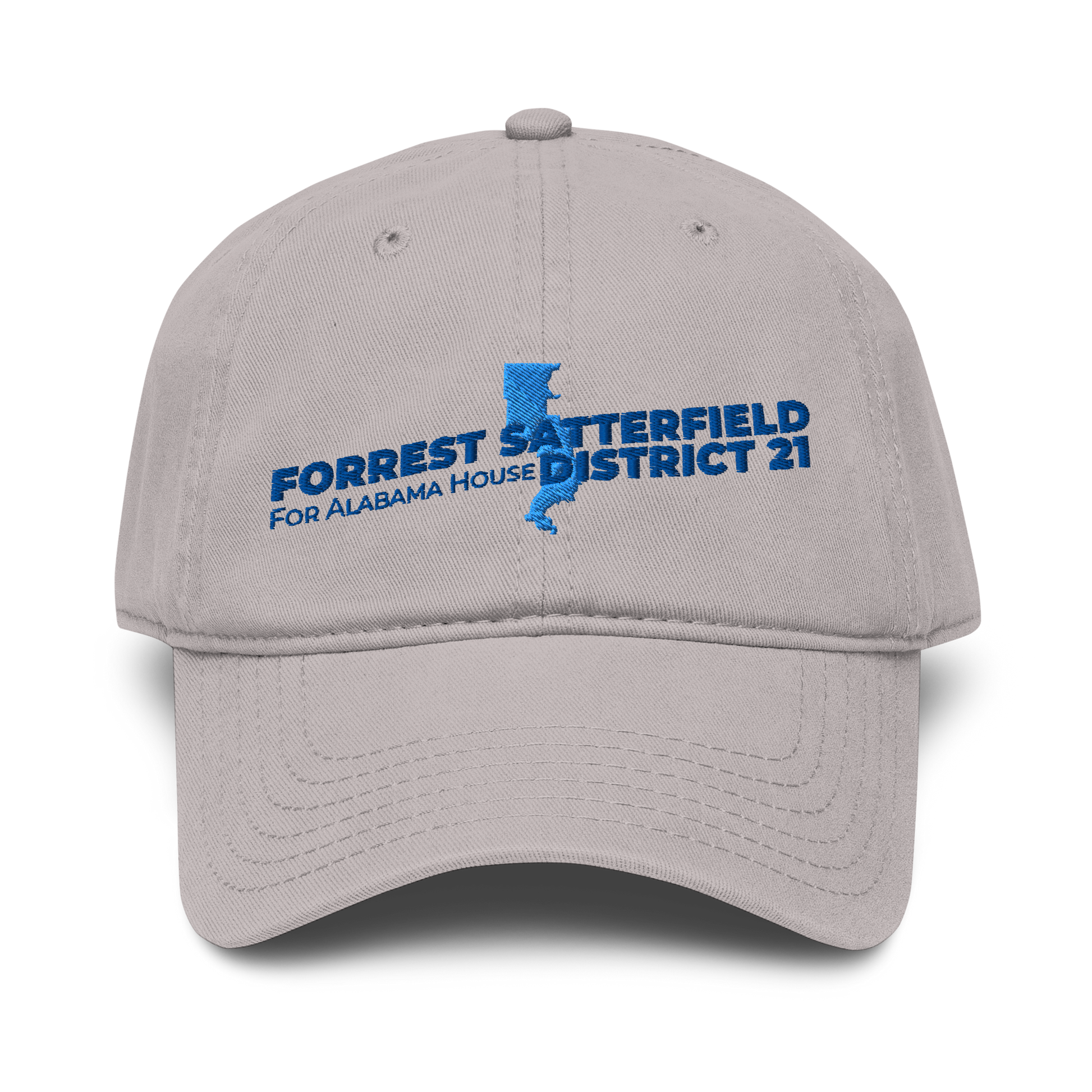 Forrest for Alabama garment-washed gray cap, front view