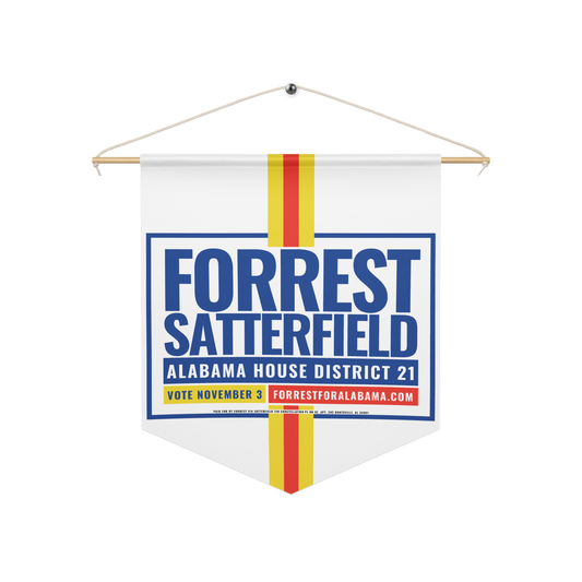 Forrest for Alabama pennant banner, 18 x 21 inch, front view