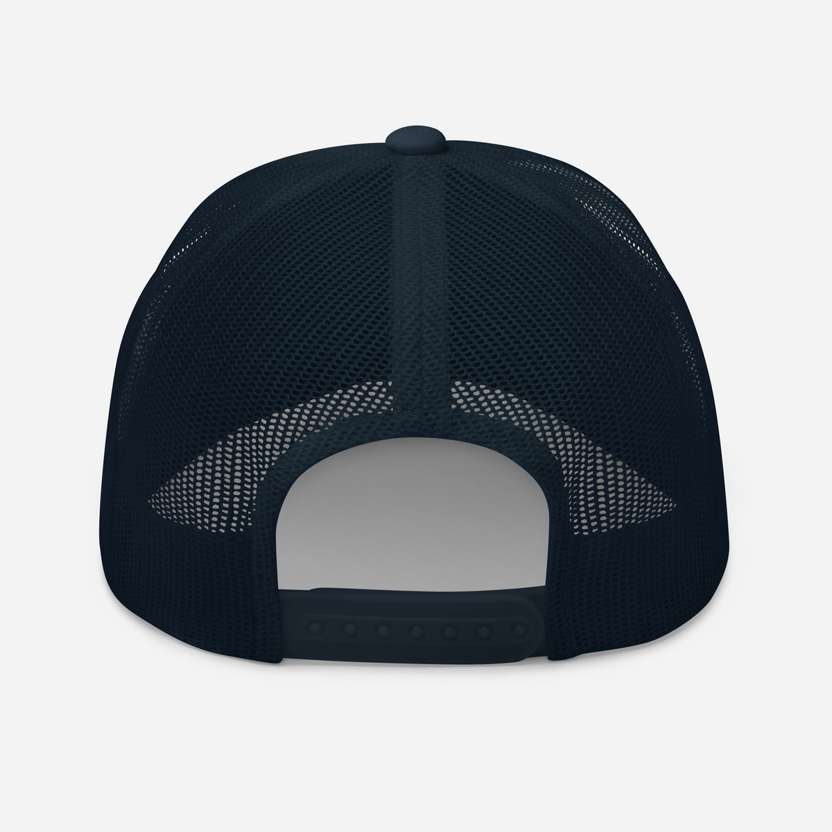 Run Forrest Run navy trucker cap, back view