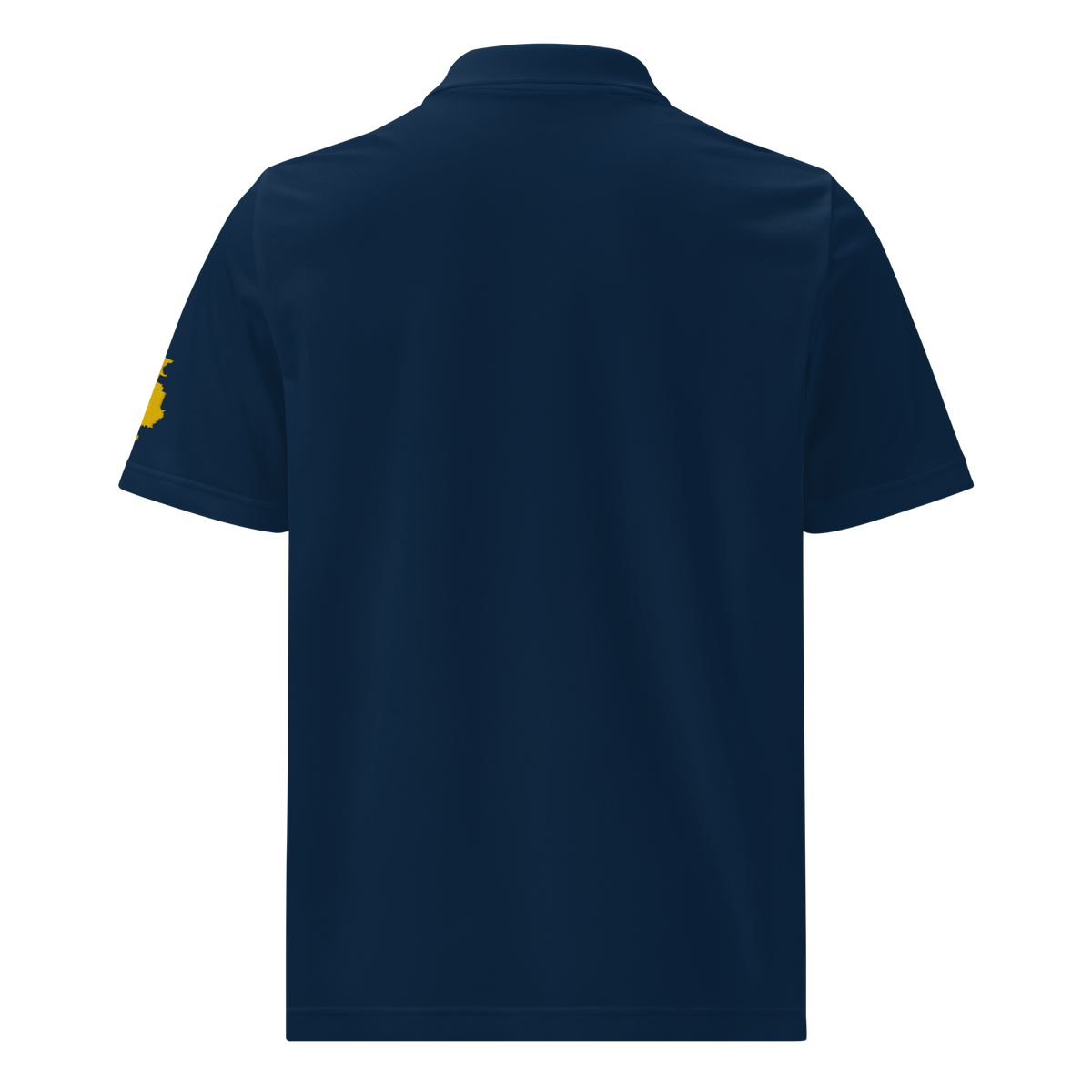 Forrest for Alabama collegiate navy Adidas sport polo, back view