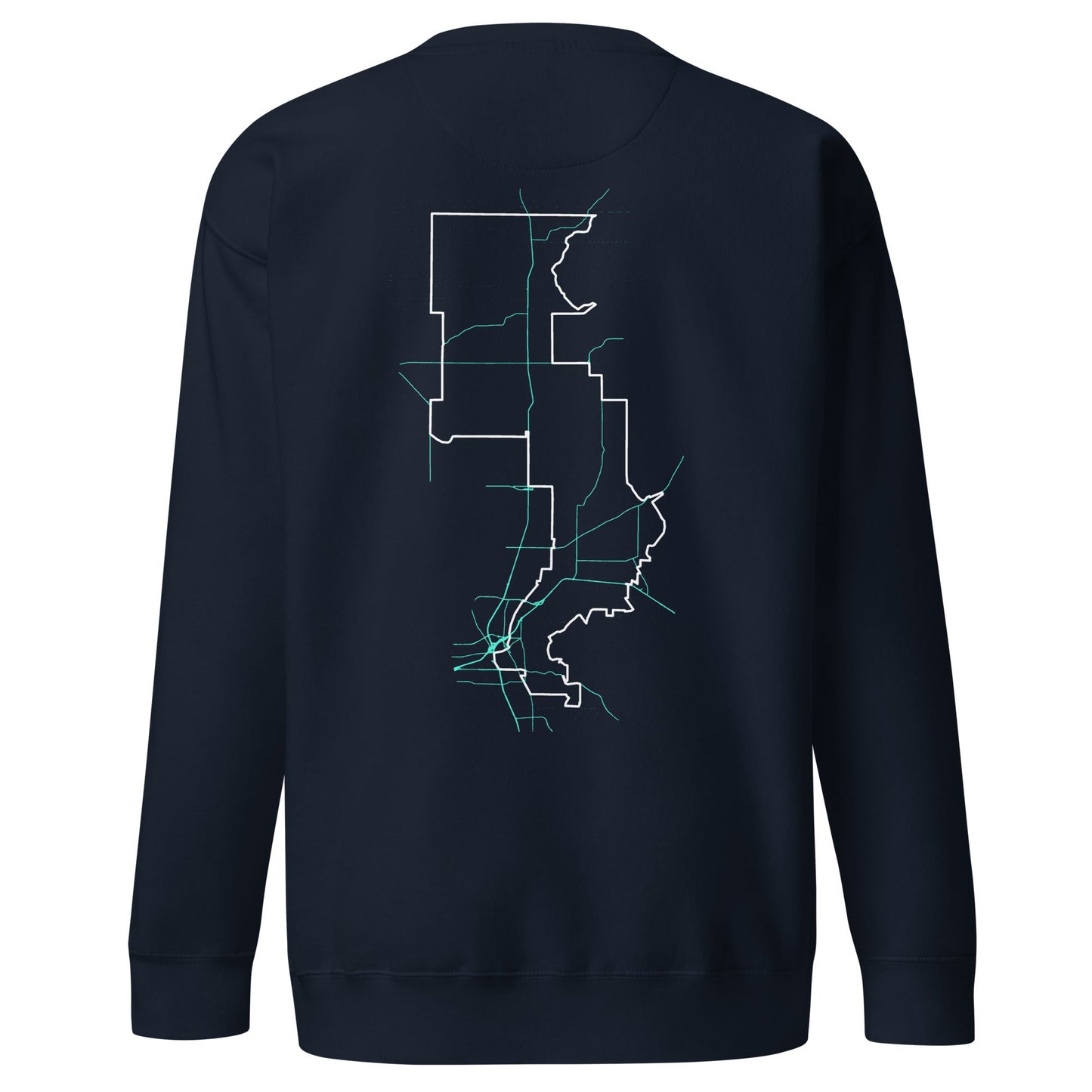 Forrest for Alabama navy premium sweatshirt, back view