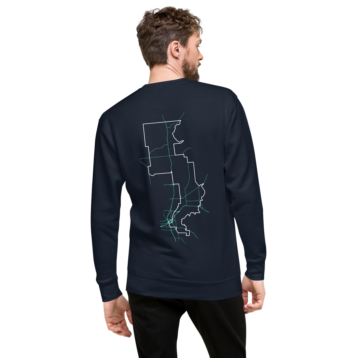 Forrest for Alabama navy premium sweatshirt, back view