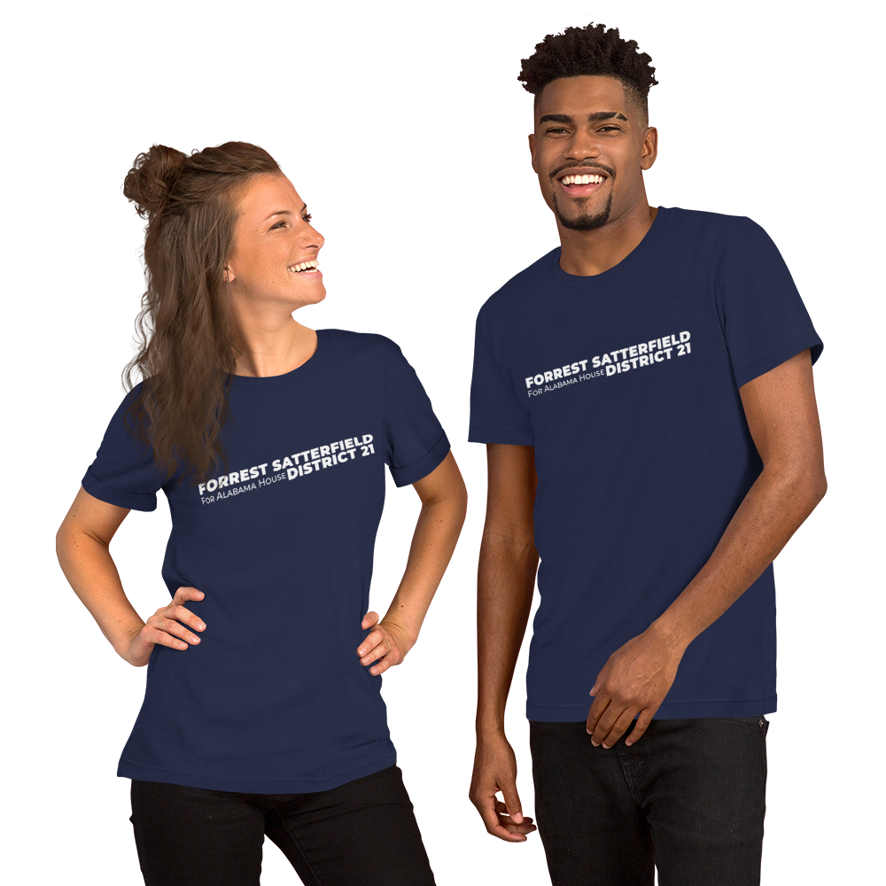 Forrest for Alabama navy campaign t-shirt, front view, folded