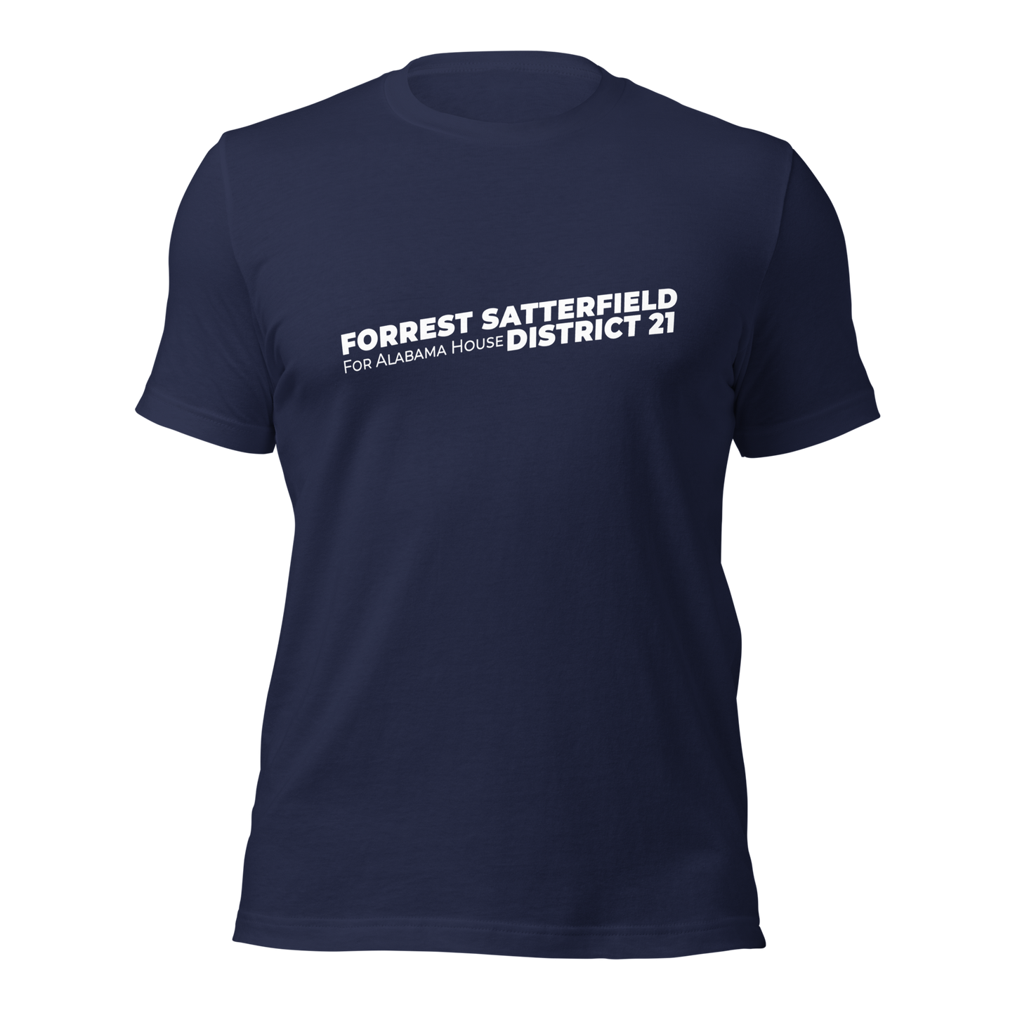 Forrest for Alabama navy campaign t-shirt, front view