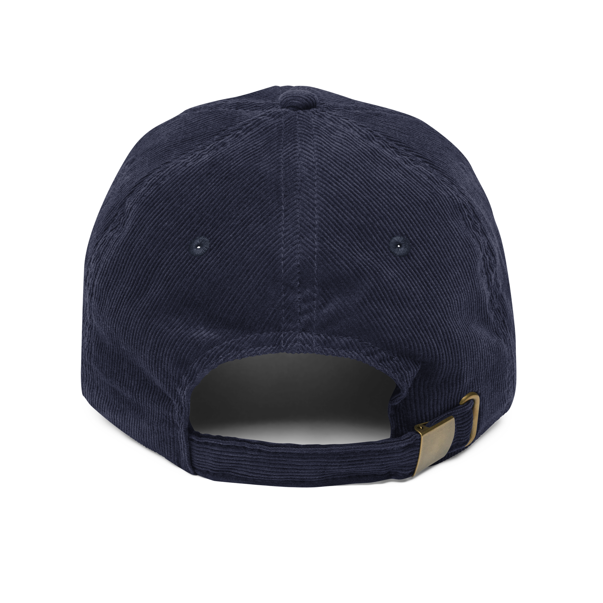 Run Forrest Run navy corduroy cap, back view
